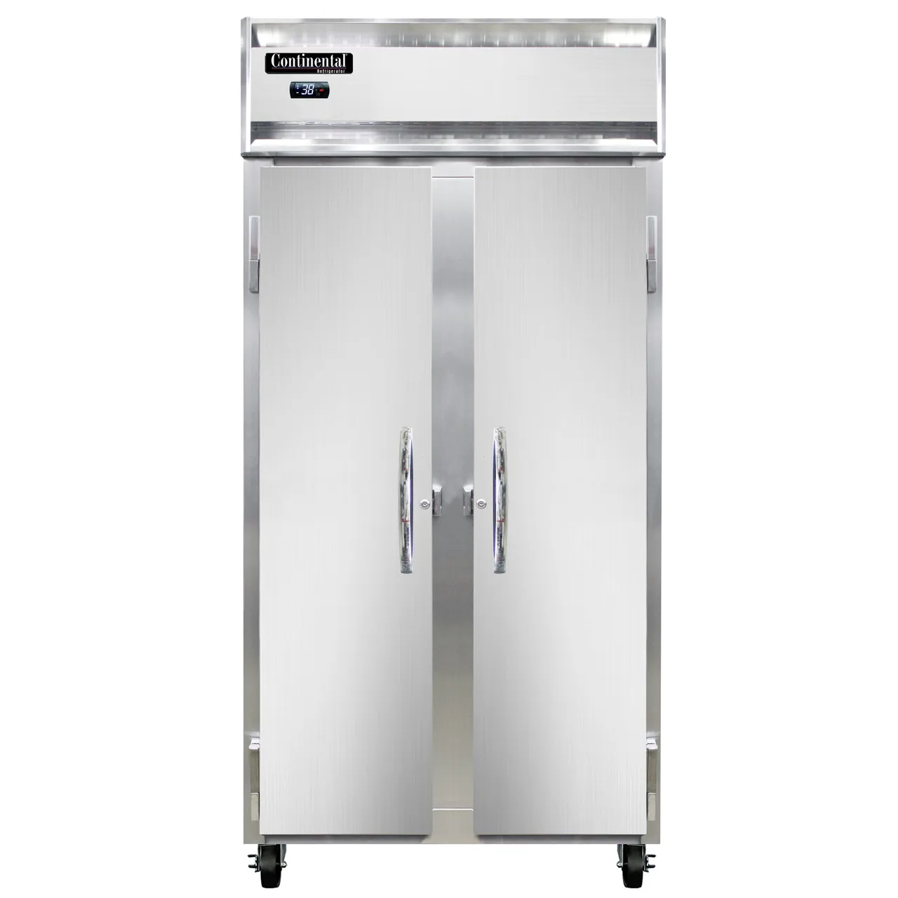 Continental Refrigerator 2RSEN 36" 2-Section Reach-In Refrigerator w/ 2 Solid Doors, Stainless Steel Front Aluminum Exterior, 30 cu.ft.