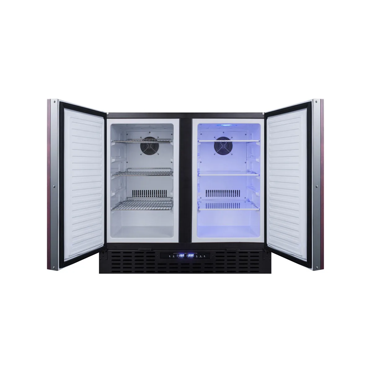 Summit FFRF36IF 36" Built-in or Freestanding Refrigerator Freezer in Black, Panel Ready Doors, 5.8 cu. ft.