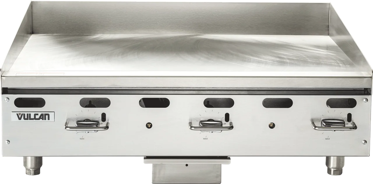 Vulcan VMG48 48" Countertop Manual Gas Griddle, 1" Steel Plate, 24" Deep, 108.000 BTU