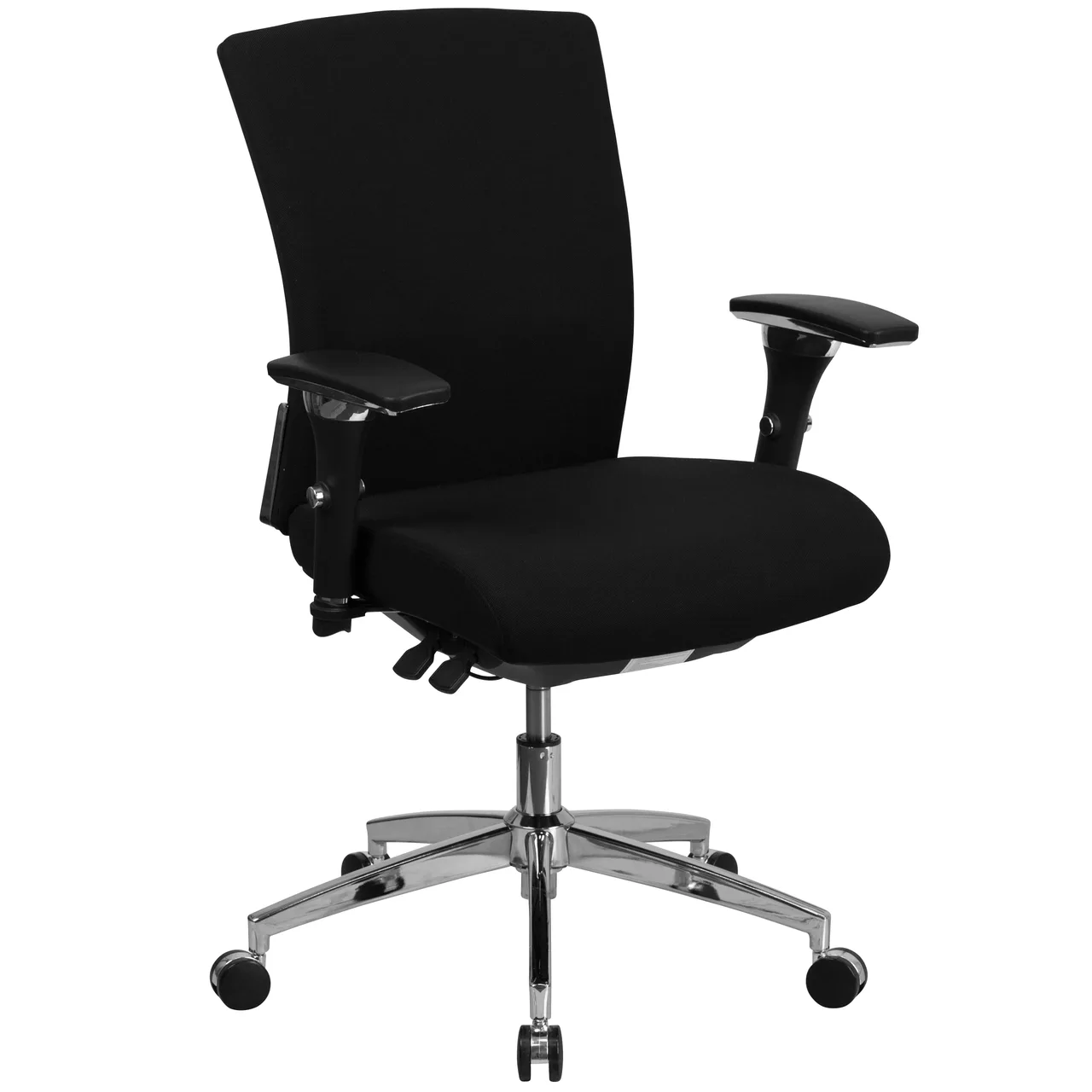 Flash Furniture GO-WY-85-6-GG Hercules 24/7 Chair, 300 lb, 39"-41-3/4" Mesh Back/Fabric Seat, Arms, Casters