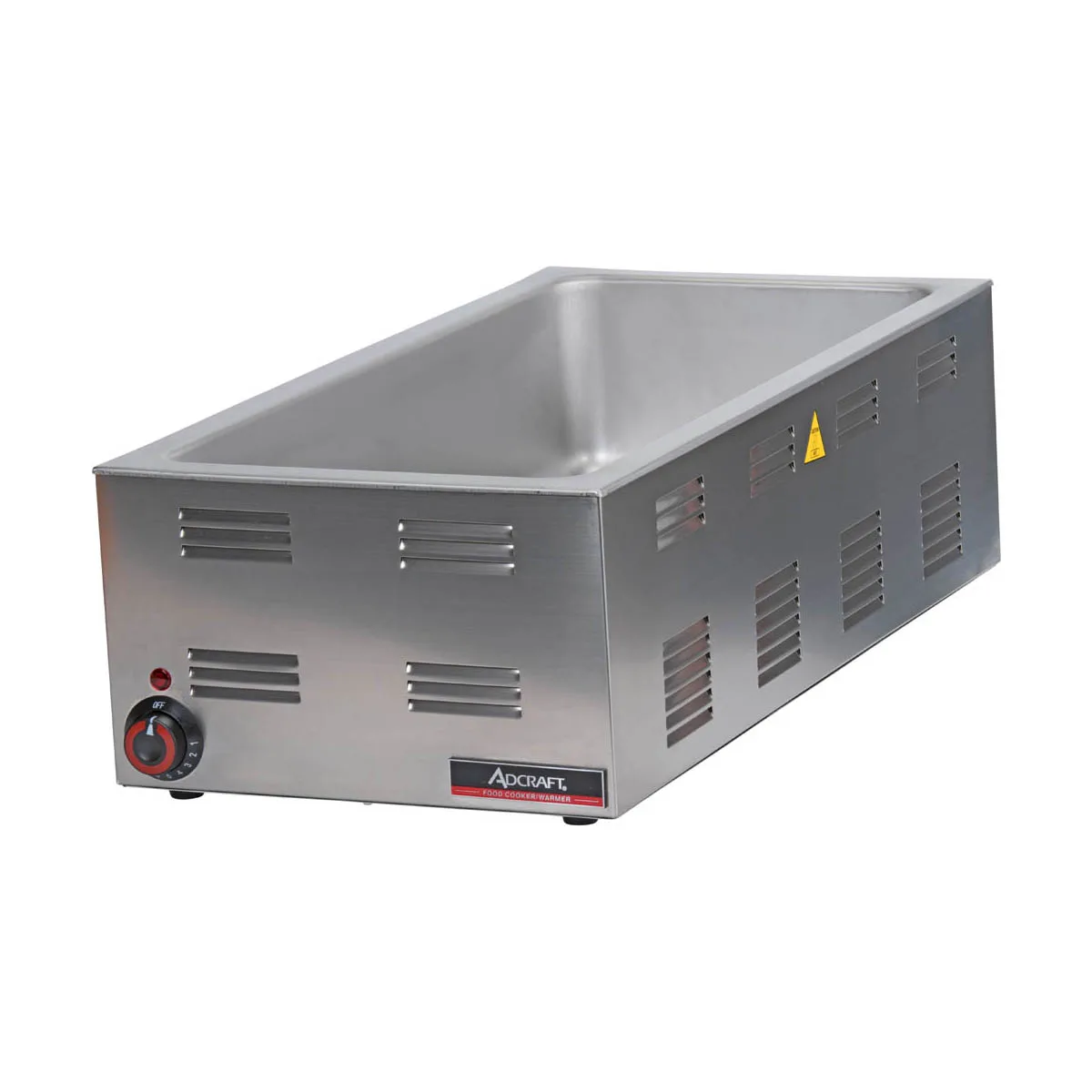 Adcraft FW-1500W 4/3 Size Countertop Food Pan Warmer w/ 12" x 27" Opening, 6.5" Deep Well