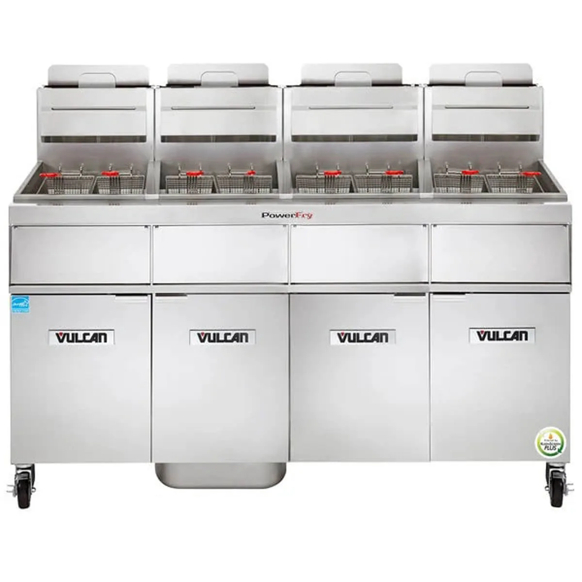 Vulcan 4VK85AF 84" Powerfry5™ Multiple Battery Gas Fryer w/ (4) 90 lbs, Frypots, Filtration System