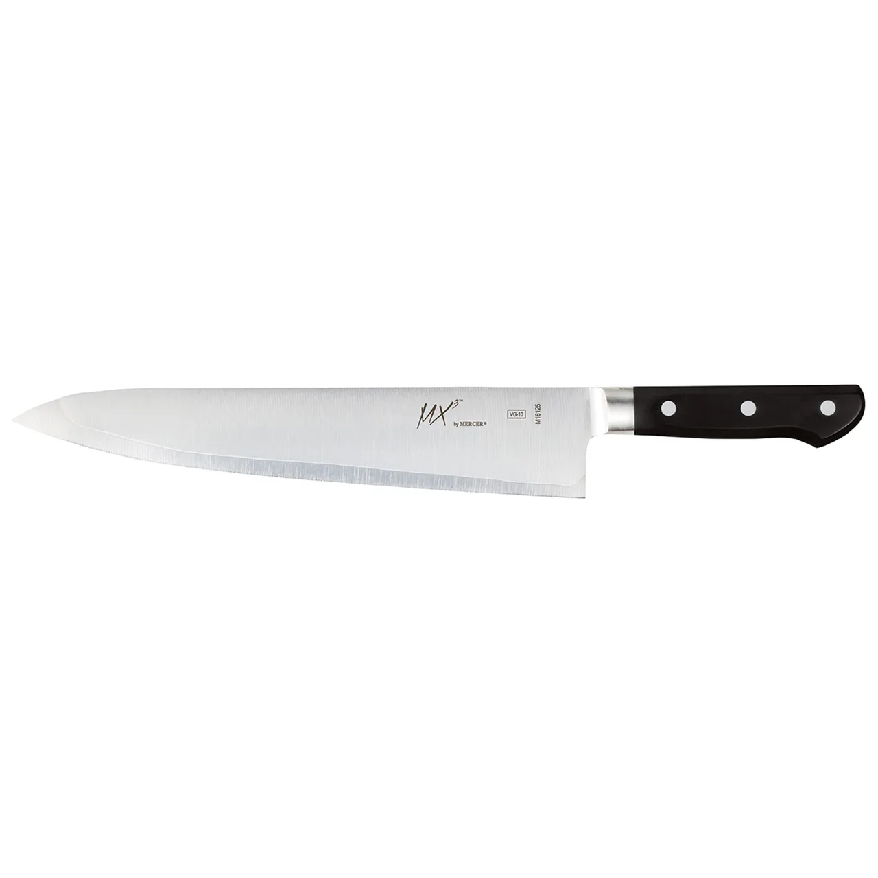 Mercer M16125 MX3 Gyuto Knife, 270mm (10‑5/8”) Forged, VG‑10 Blade, Smooth Edge, Delrin Handle