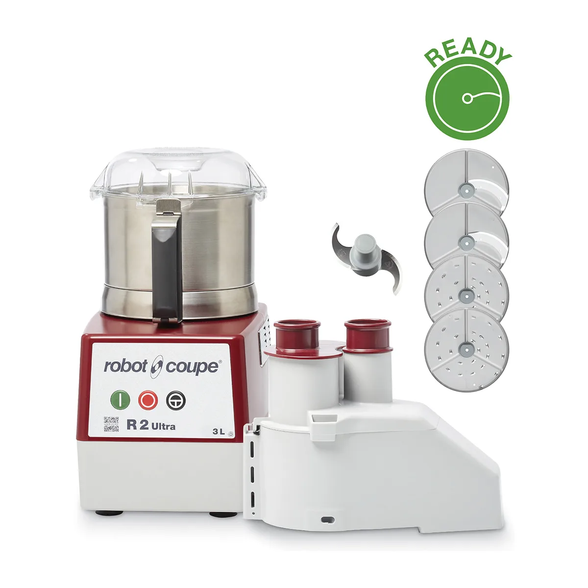 Robot Coupe R2U Commercial Food Processor, 3 L Stainless Steel Bowl, 1 hp, 1725 RPM