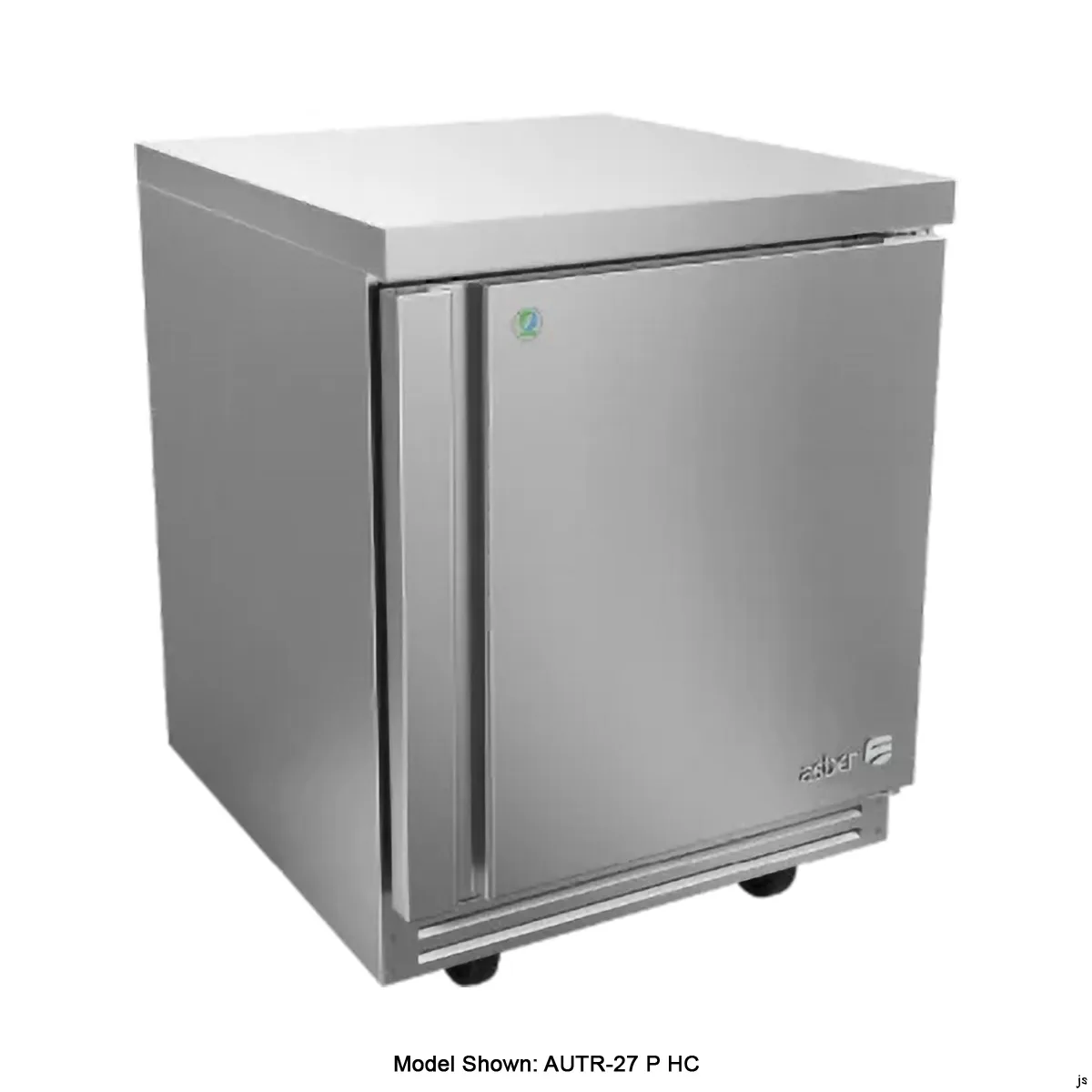 Asber AUTF-27-P 28" 1-Door Undercounter Freezer, Stainless Steel, 6.35 cu. ft., R290, 0°F to -8°F