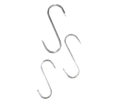 Omcan USA 17766 Meat Hook - 5-1/2" x 1/4" Stainless Steel S Hook, Professional Kitchen Boning Tool