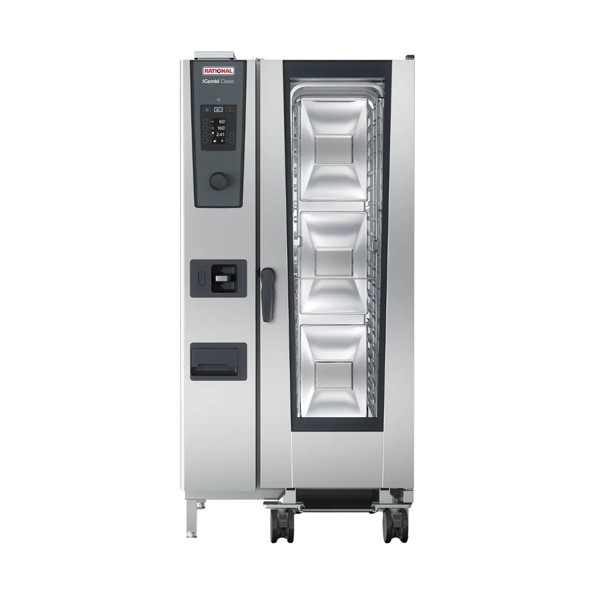 RATIONAL ICC 20-HALF NG 208/240V 1 PH Half Size 20 Pan Natural Gas Combi Oven w/ Dial Controls, Steam Generator