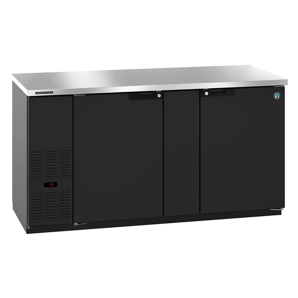 Hoshizaki BB69 69" Two Section 2 Swinging Solid Door Back Bar Cooler, 22.17 cu. ft.