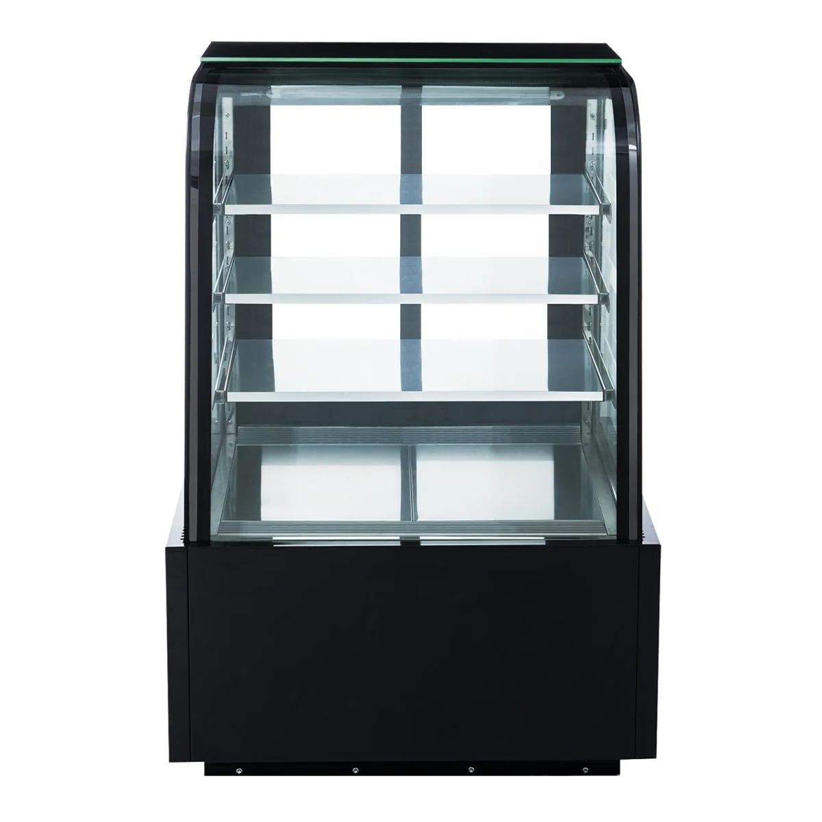 Dukers DDM72R-CB 72" Full Service Bakery Case w/ Curved Glass - (4) Levels, 115v