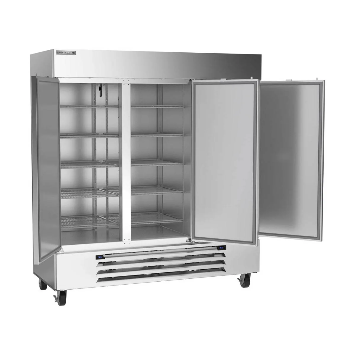 Beverage Air HBRF72HC-1-C 75" 3-Section Reach-In Refrigerator Freezer Combo w/ 3 Solid Doors