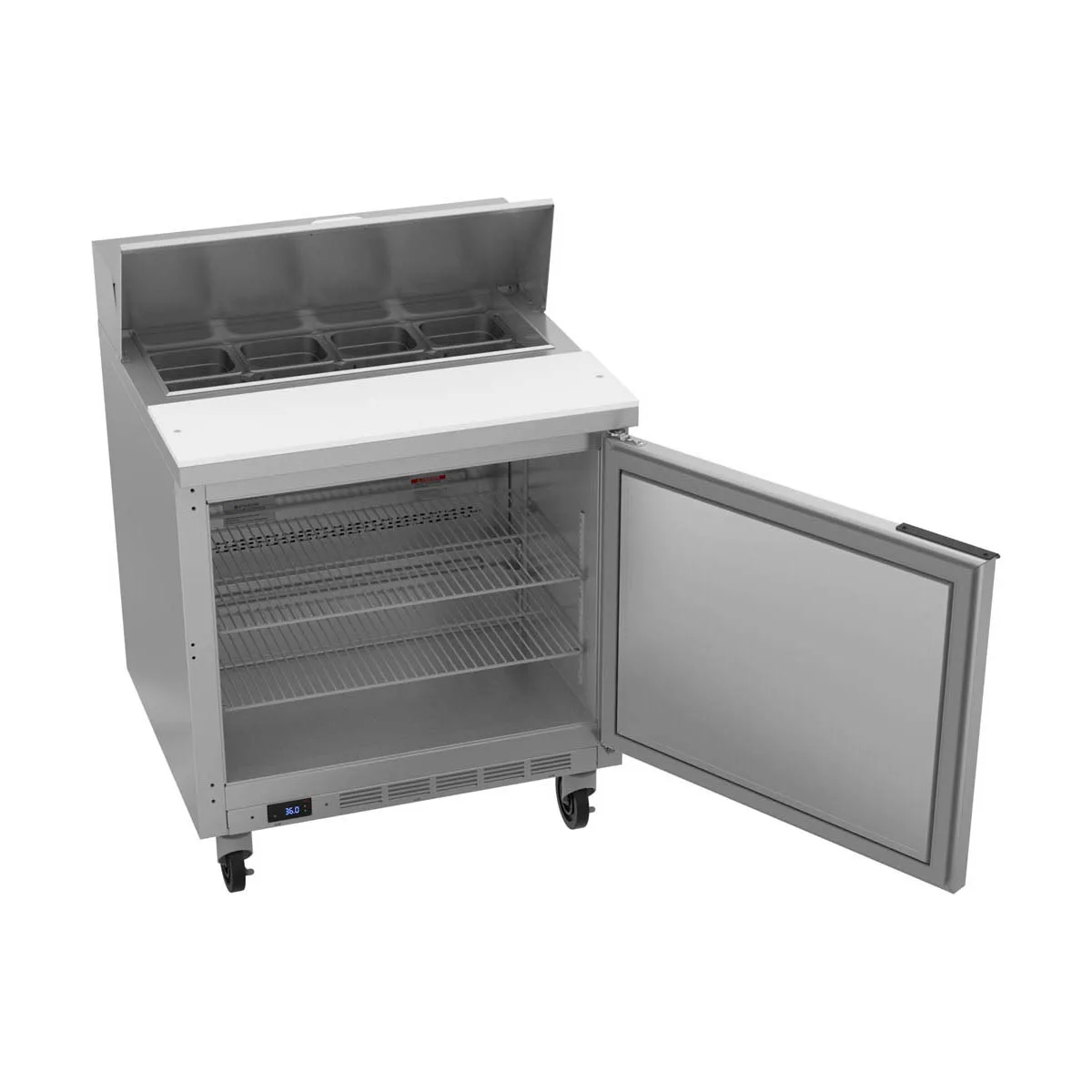 Beverage Air SPE32HC-08 32" One Section Sandwich/Salad Prep Table w/ 1 Door, 8 pans, 8 cu. ft.