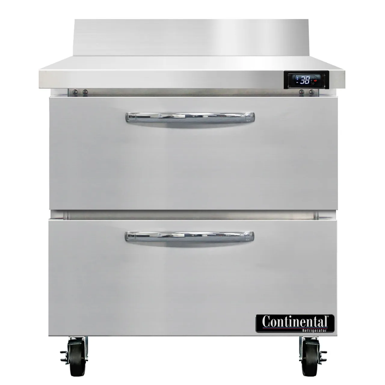 Continental Refrigerator SW32NBS-D 32" 1-Section WorkTop Refrigerator w/ 2 Drawers, 9 cu. ft.