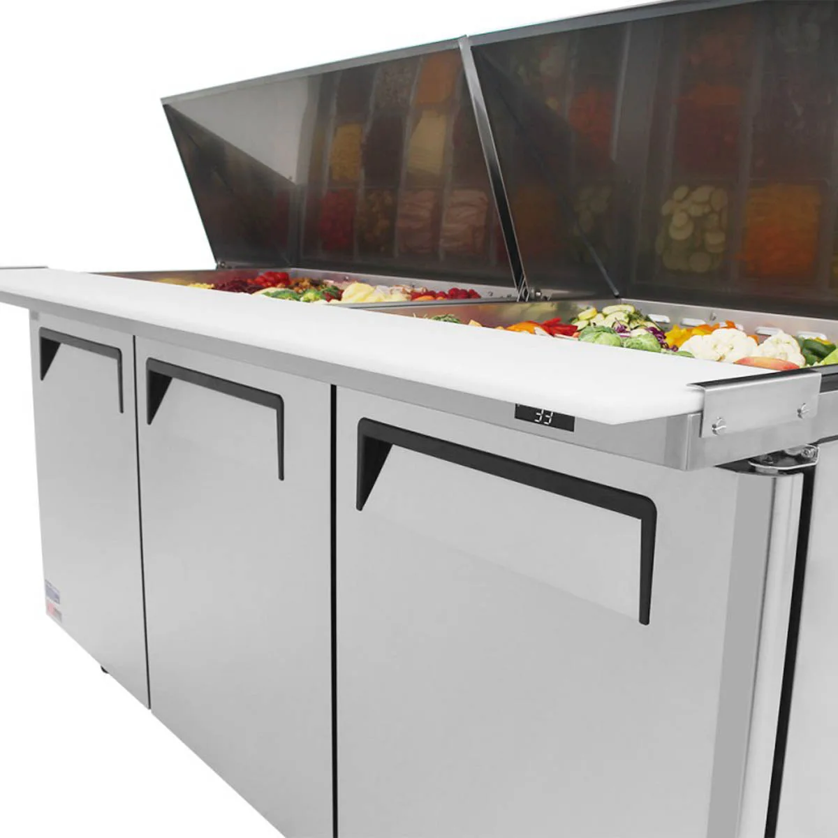 Turbo Air MST-72-30-N 72" Mega Top Sandwich/Salad Prep Table w/ 3 Doors, 30 Pans