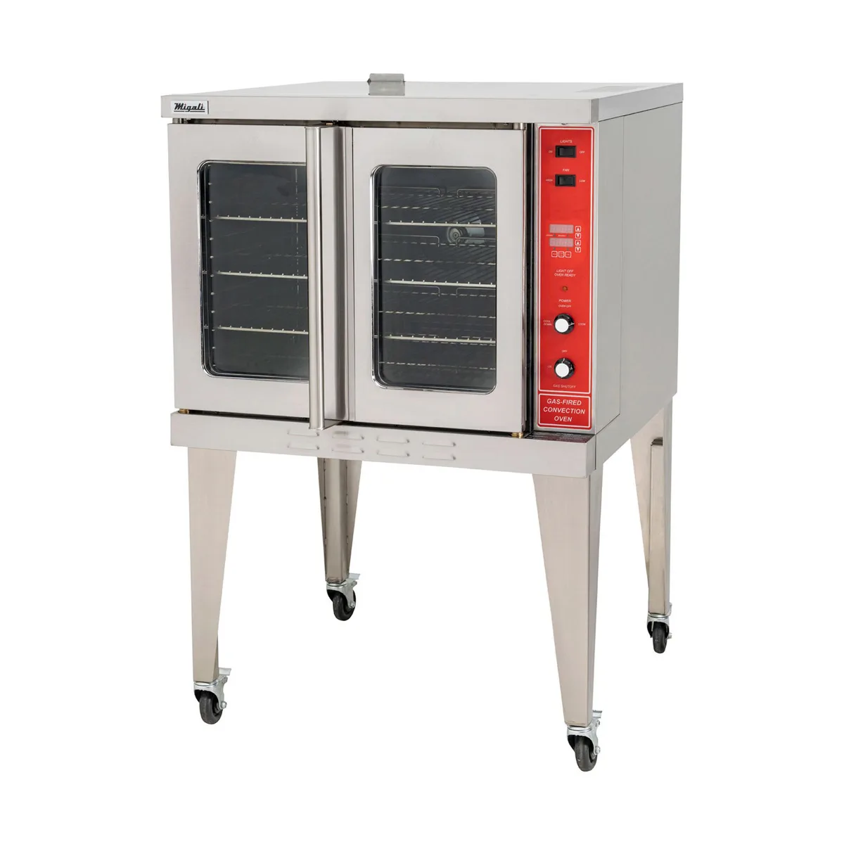 Migali C-CO1-NG Single Deck Full Size Natural Gas Convection Oven, (5) Pans, 46.000 BTU