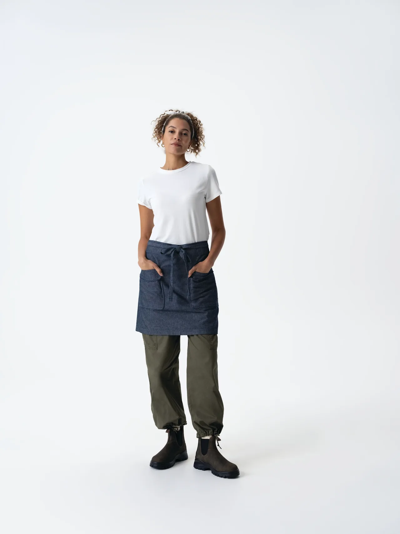 Chef Works AHN10-NVN-0 - Navy 36" x 22" Cotton Waist Apron - 1/Unit