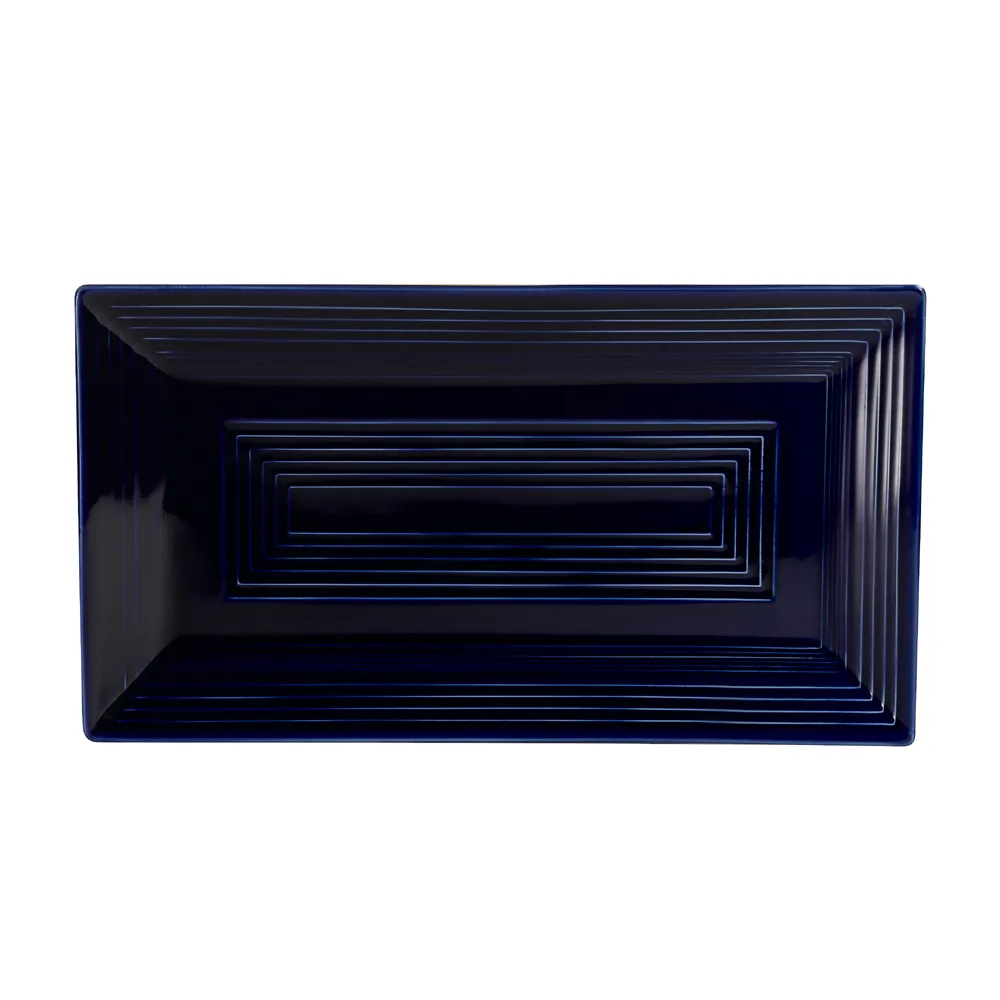CACChina TG-RT13-CBU - Tango Rectangular Platter 11-5/8" x 6-3/8" x 1", Blue Porcelain - Dozen