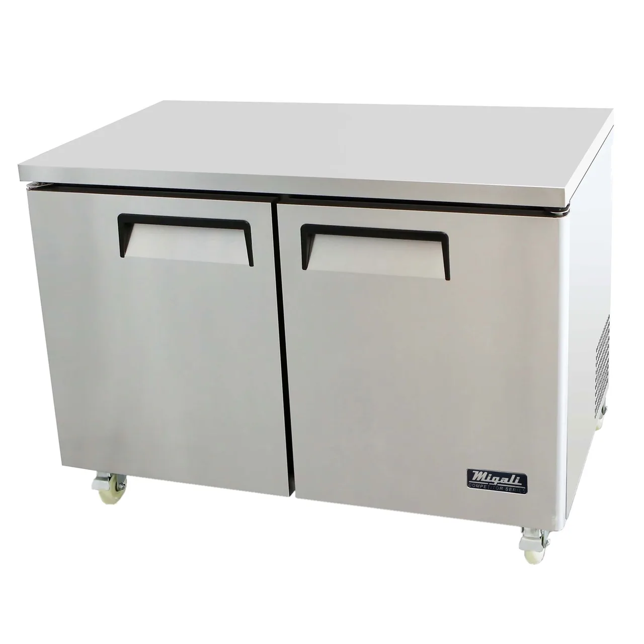 Migali C-U48R-HC 48" Two Section Undercounter Refrigerator w/ 2 Doors, 12 cu. ft.