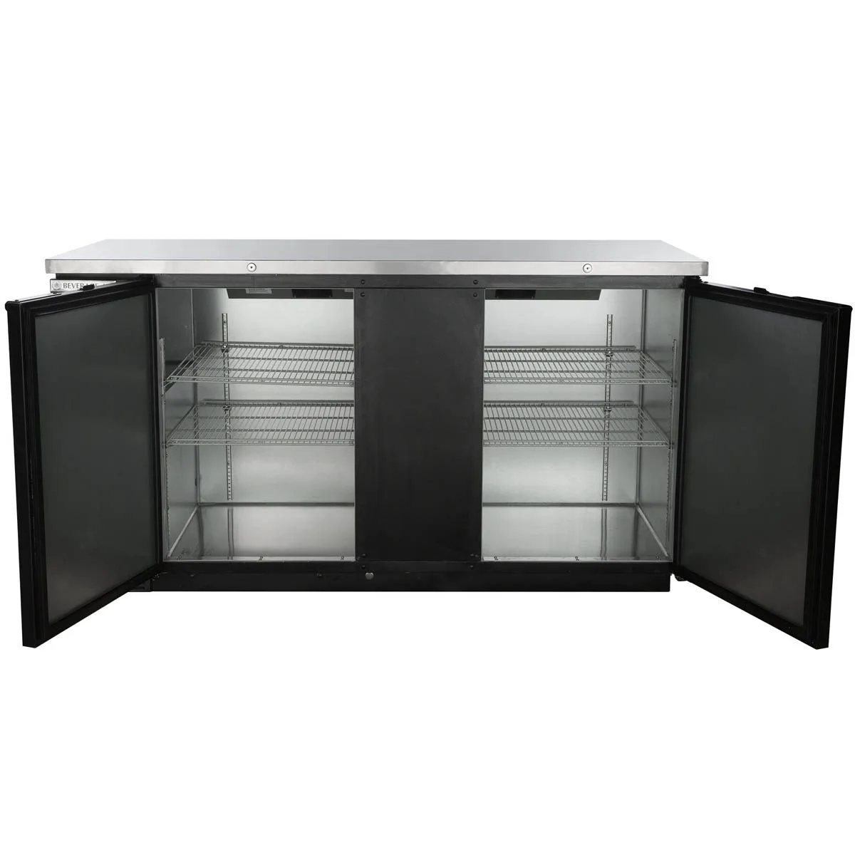 Beverage Air BB68HC-1-B 69" 2 Section Black Back Bar Cooler with Solid Door