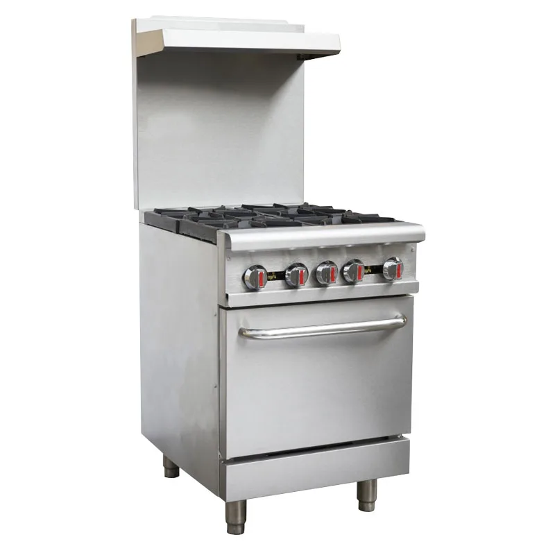 Omcan USA 46124 24" Liquid Propane Gas Restaurant Range w/ (4) Open Burners, (1) Standard Oven, 151.000 BTU