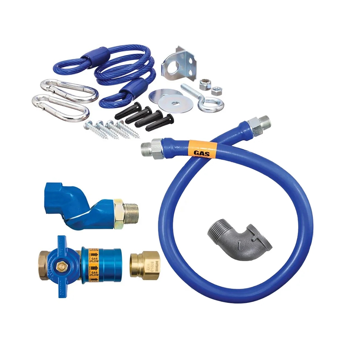 Dormont 1650KITCFS72Deluxe Safety Quik 72" Gas Connector Kit, Swivel MAX, Elbow and Restraining Cable