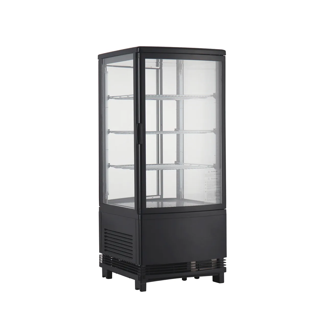CAC China RFCS-39BK Refrigerated Display Case, 3.04 cu ft, 17"x17"x39" Black Steel, R290, 190W, 110V