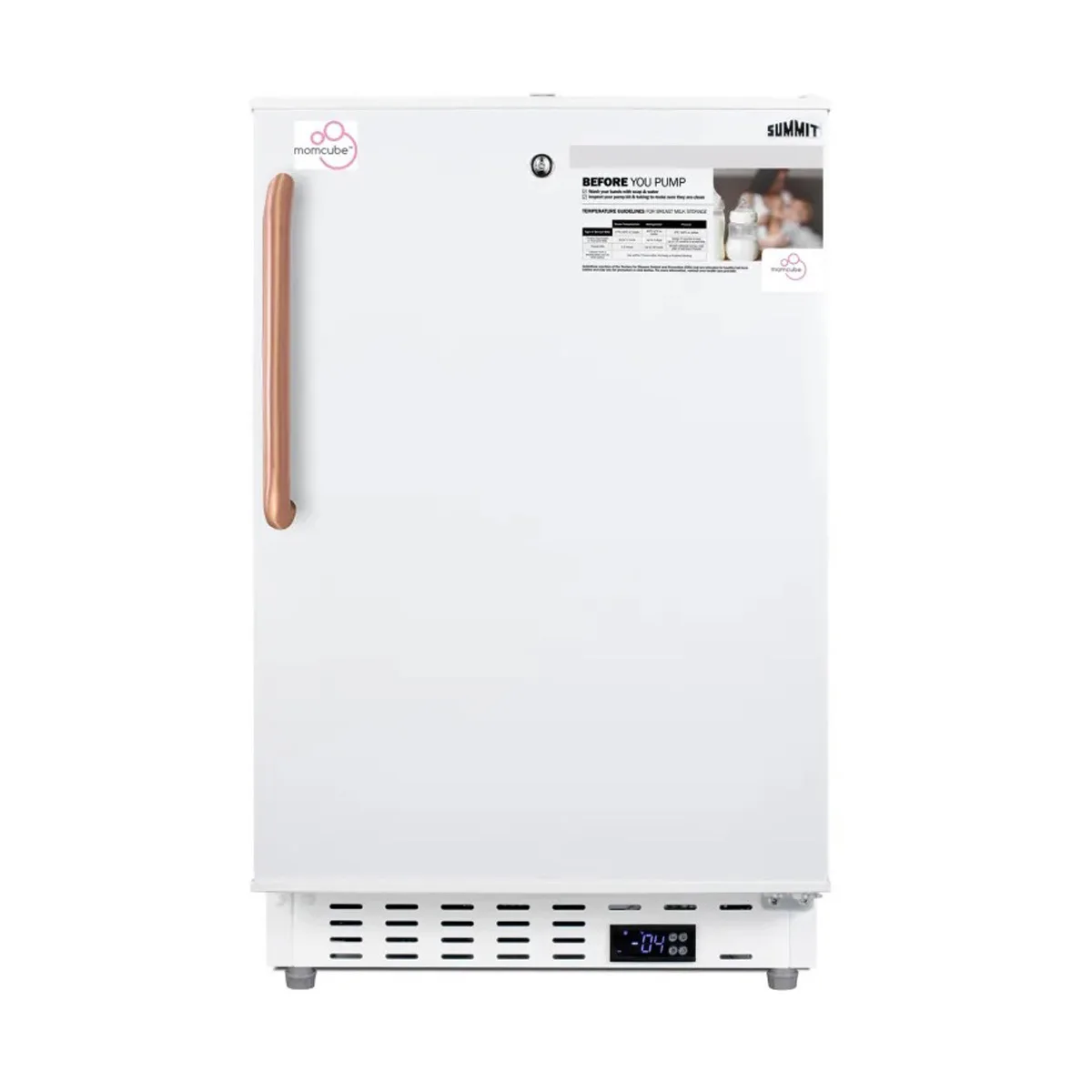 Summit ALFZ36LMCTBC 19.75" Undercounter Breast Milk Freezer w/ Copper Handle, White, 2.68 cu. ft.
