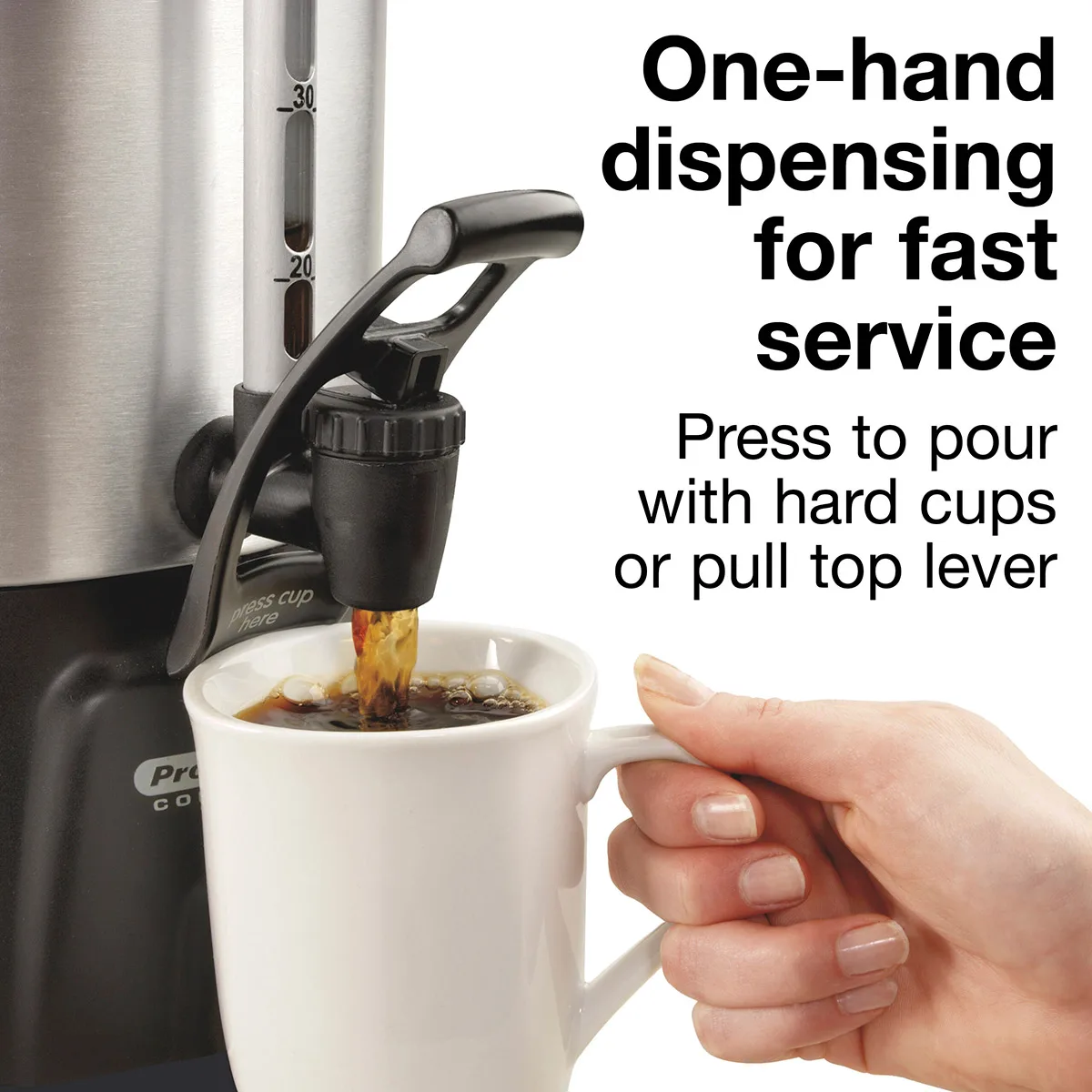 Hamilton Beach 45040R Proctor-Silex Coffee Urn, 40 Cup Capacity with Dual Heaters / 1.090W - 120V