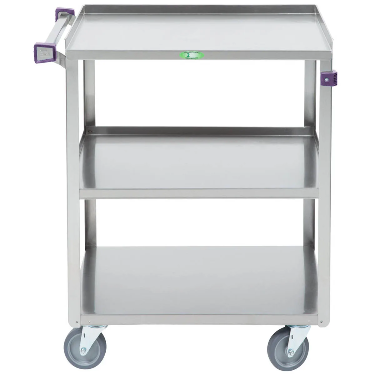 Lakeside 411 Stainless Steel 3 Shelf Utility Cart w/ 500 lbs Capacity