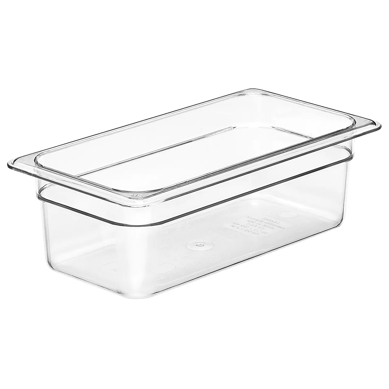 Cambro 34CW135 Camwear Pan - 3.8 Qt Capacity, 4" Deep, 1/3 Size, Clear Polycarbonate, NSF