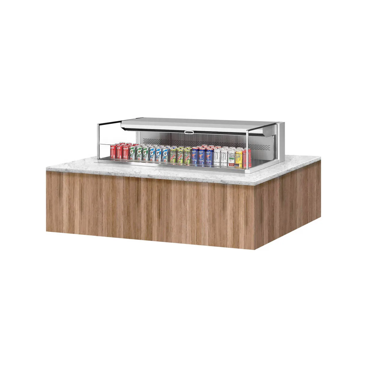 Turbo Air TOM-60L-UF-W(B)-1SI-N 60" Drop In Open Refrigerated Deli Display Case
