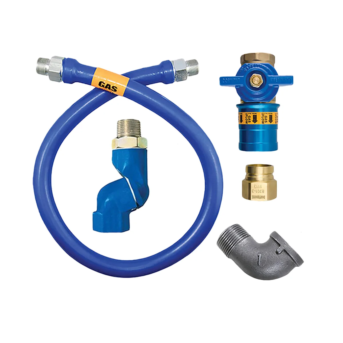 Dormont 1650BPCFS60 Safety Quik 60" Gas Connector Kit w/ Swivel MAX, Elbow, 1/2" Diameter