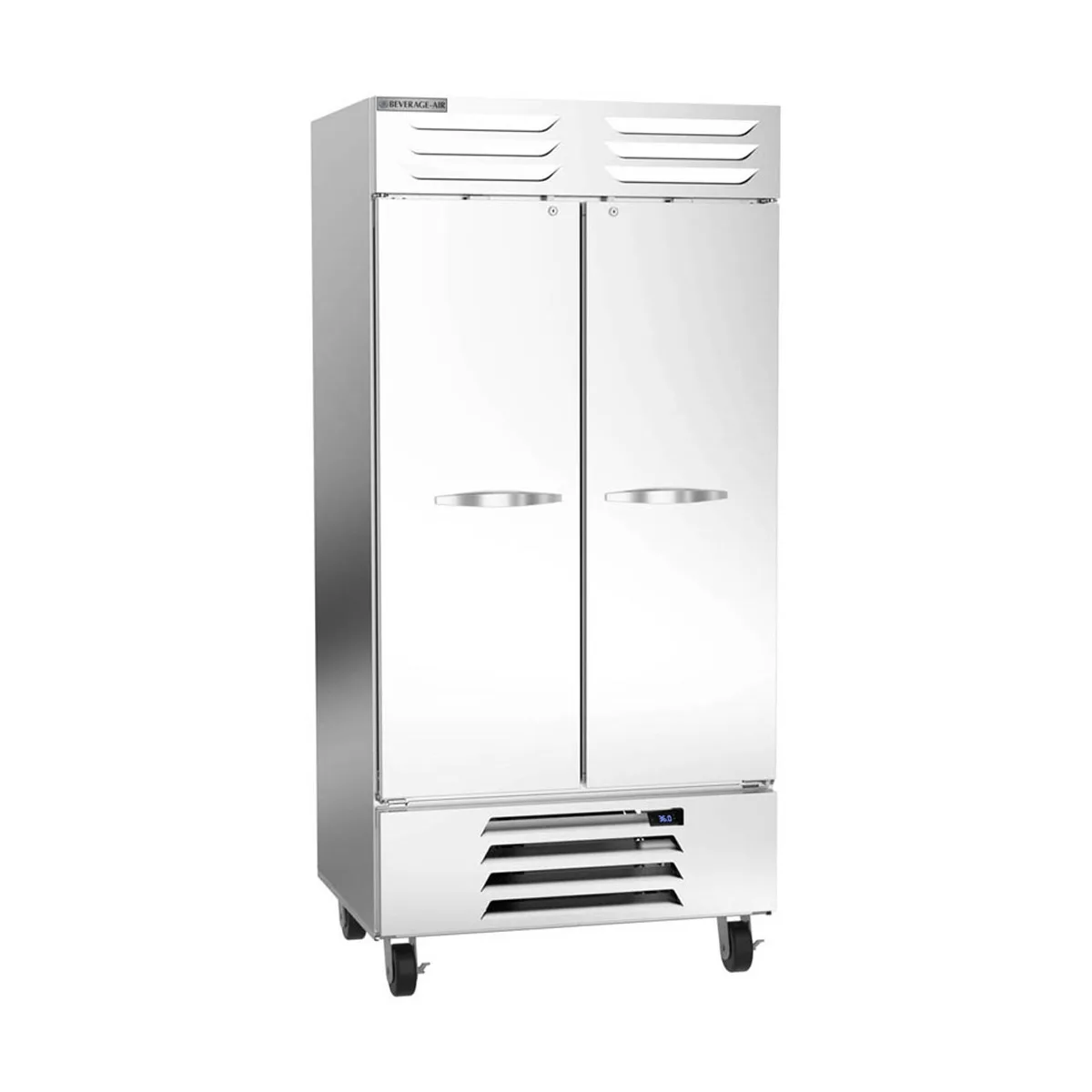 Beverage Air Vista RB35HC-1S 39" 2-Section Reach-In Refrigerator w/ 2 Solid Doors, Bottom Mounted, Aluminum Interior, 35 cu. ft.