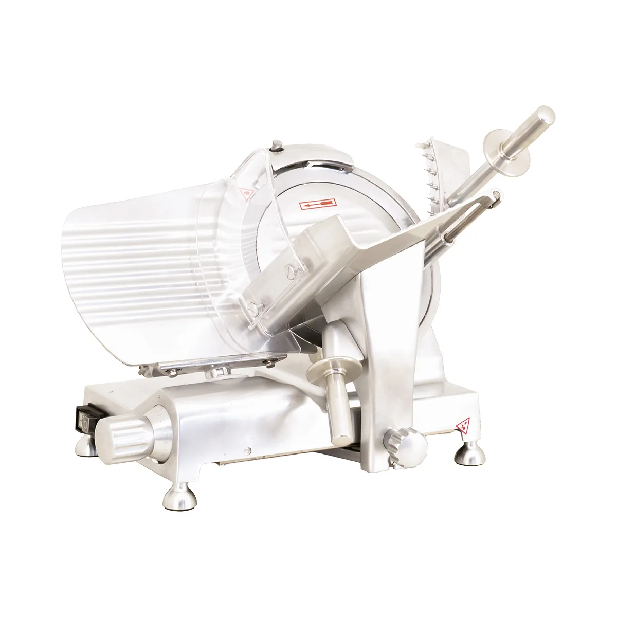 Omcan USA 41711 - Manual Meat Slicer, 10" Belt-Drive Knife, 1/5 HP 110V 60Hz Motor, NEMA 5-15P Cord, CE Certified