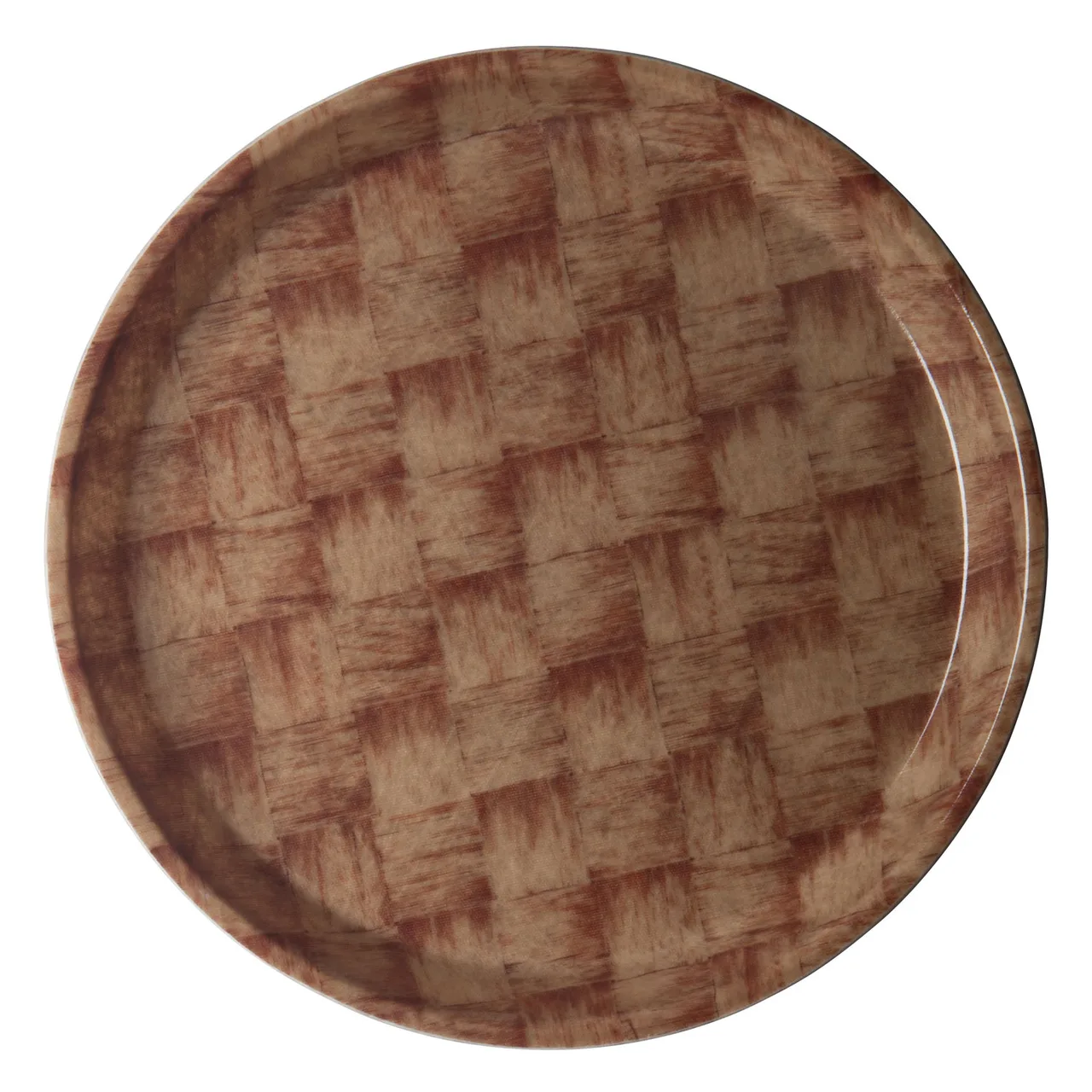 Cambro 1200301 Camtray Round 12" Fiberglass Tray, Wood Design Finish, NSF, Dishwasher Safe