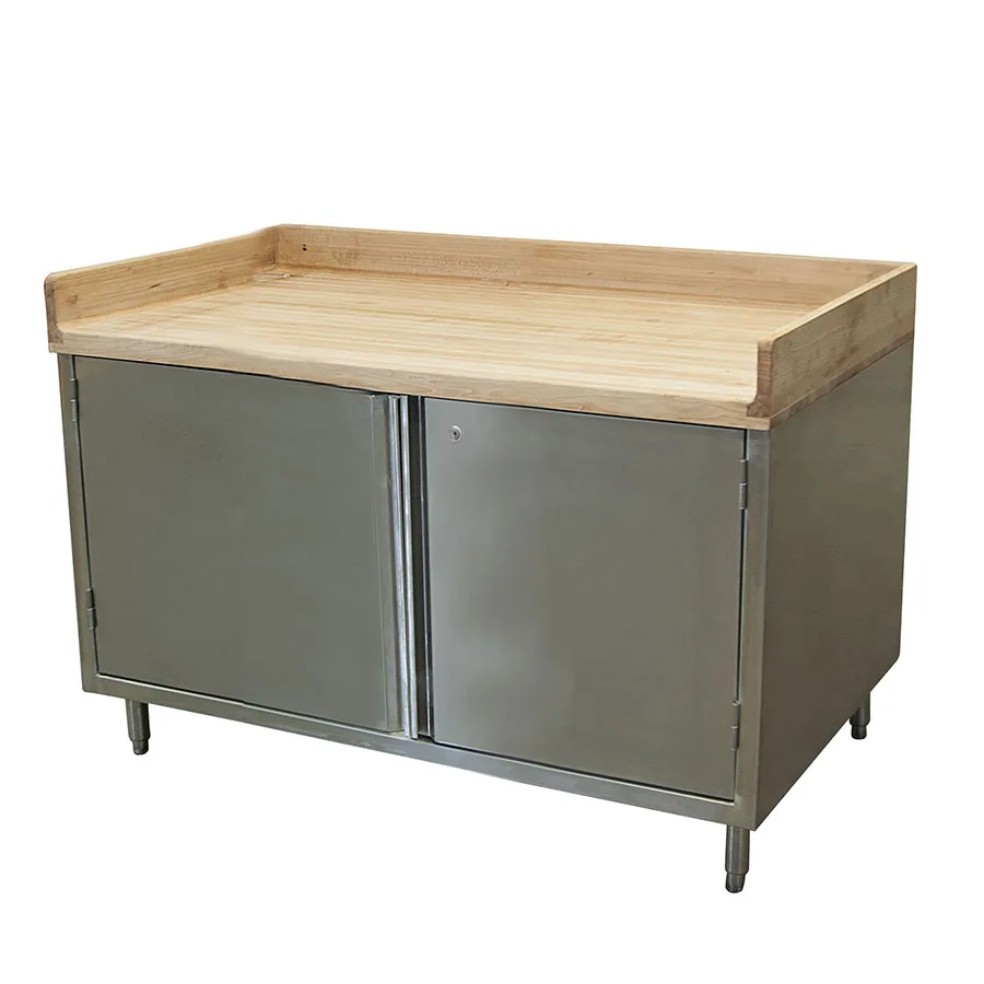 BK Resources CMBT-3648HL Chef Table, Cabinet Base with Hinged Doors & Lock