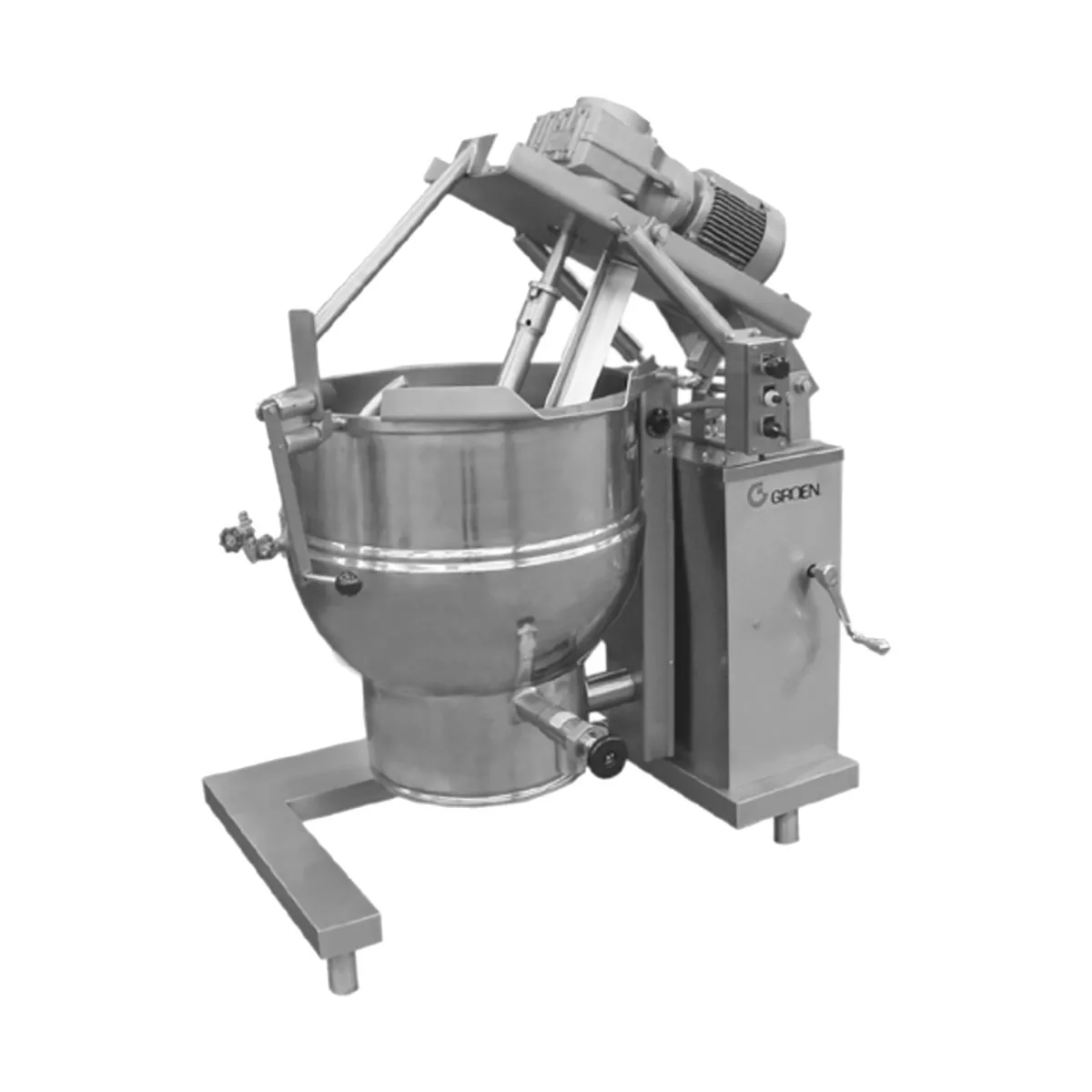 Groen DEE/4T-40C INA/2 40 Gallon Floor Tilting 2/3 Steam Jacketed Electric Kettle Mixer