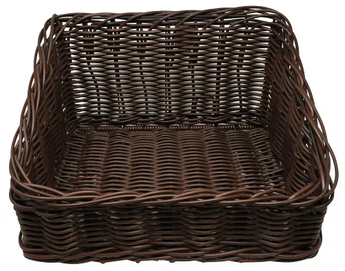 Omcan USA 43111 Wicker Serving Basket, 14.5" x 16.5" x 10", Rectangular, Restaurant Food Basket