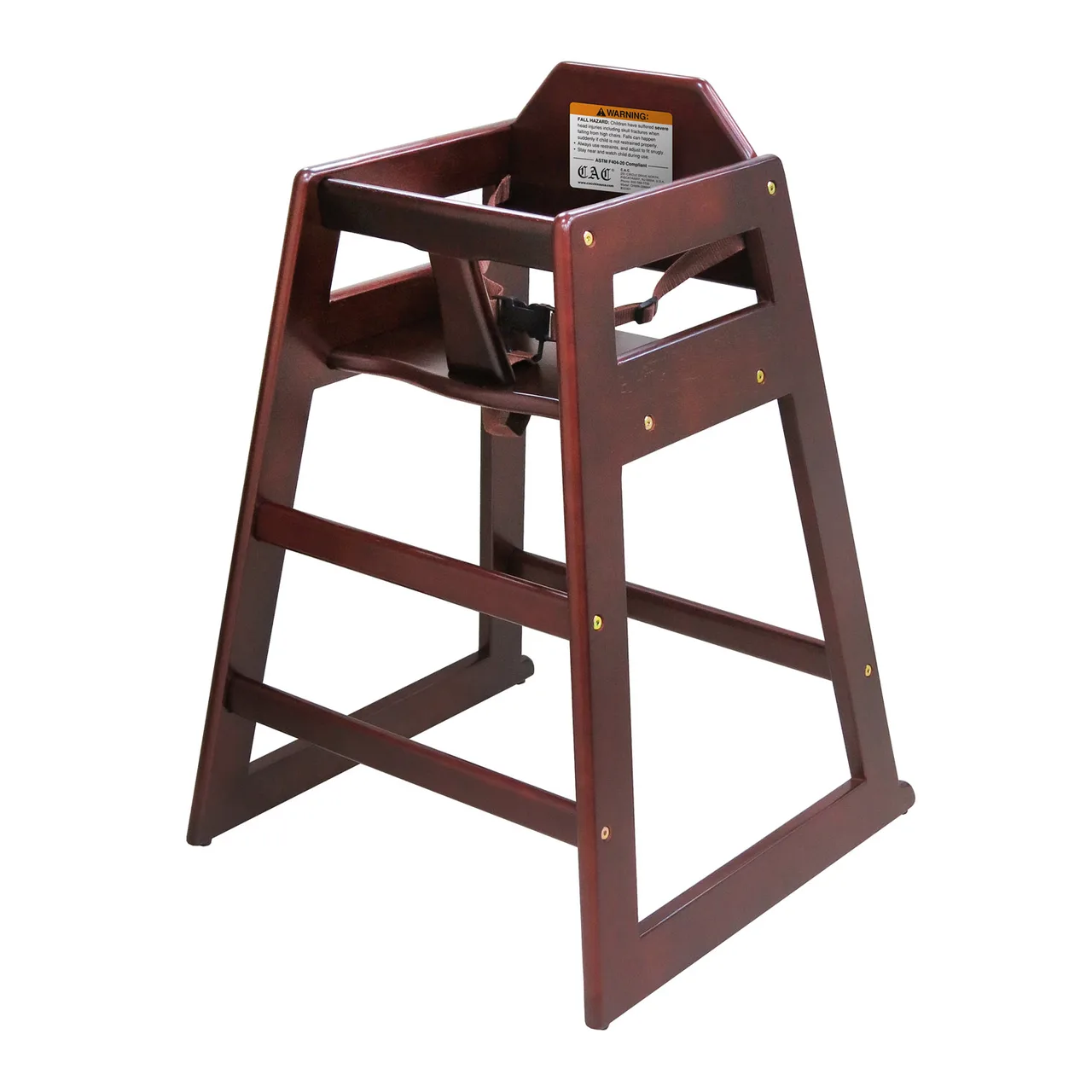 CAC China CHWH-30MAH Solid Wood High Chair, 29-3/4"H, Mahogany Finish