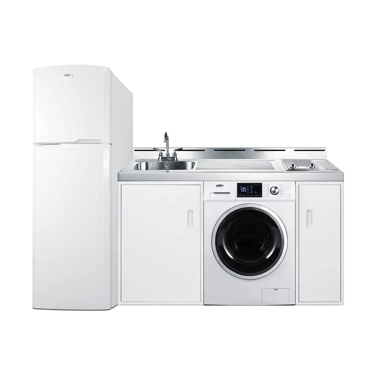 Summit ACKSPWD821G All-In-One Combination Kitchenette with Washer/Dryer Combo