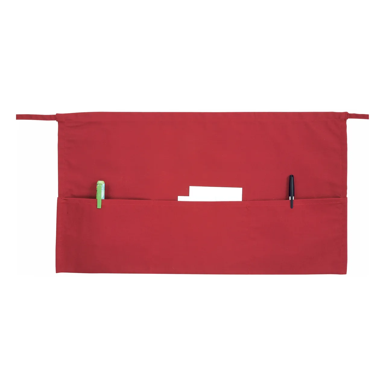 Winco WA-1221RED Waist Apron, 21-3/4"L X 12-1/2"W (3) Pockets, Machine Wash And Dry, red