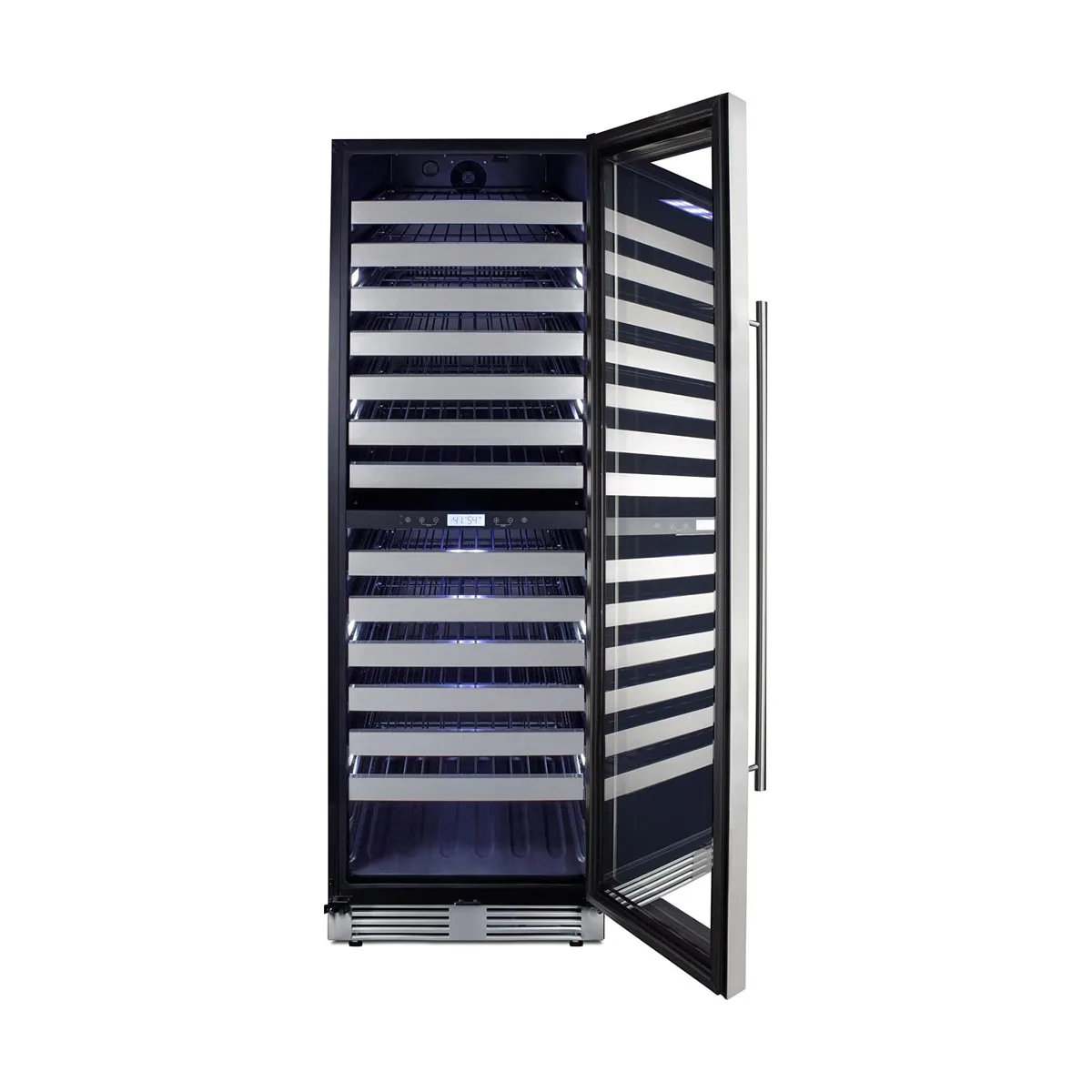Summit SWCP2163CSS 24" Glass Door Wine Refrigerator, Dual Temperature, 163 Bottles