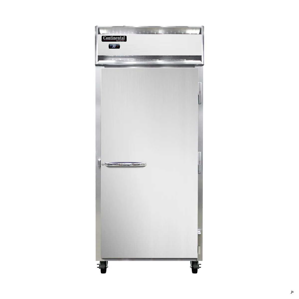 Continental Refrigerator 1RXN 36" 1-Section Reach-In Refrigerator w/ Solid Door, Stainless Steel Front Aluminum Exterior, 30 cu. ft.