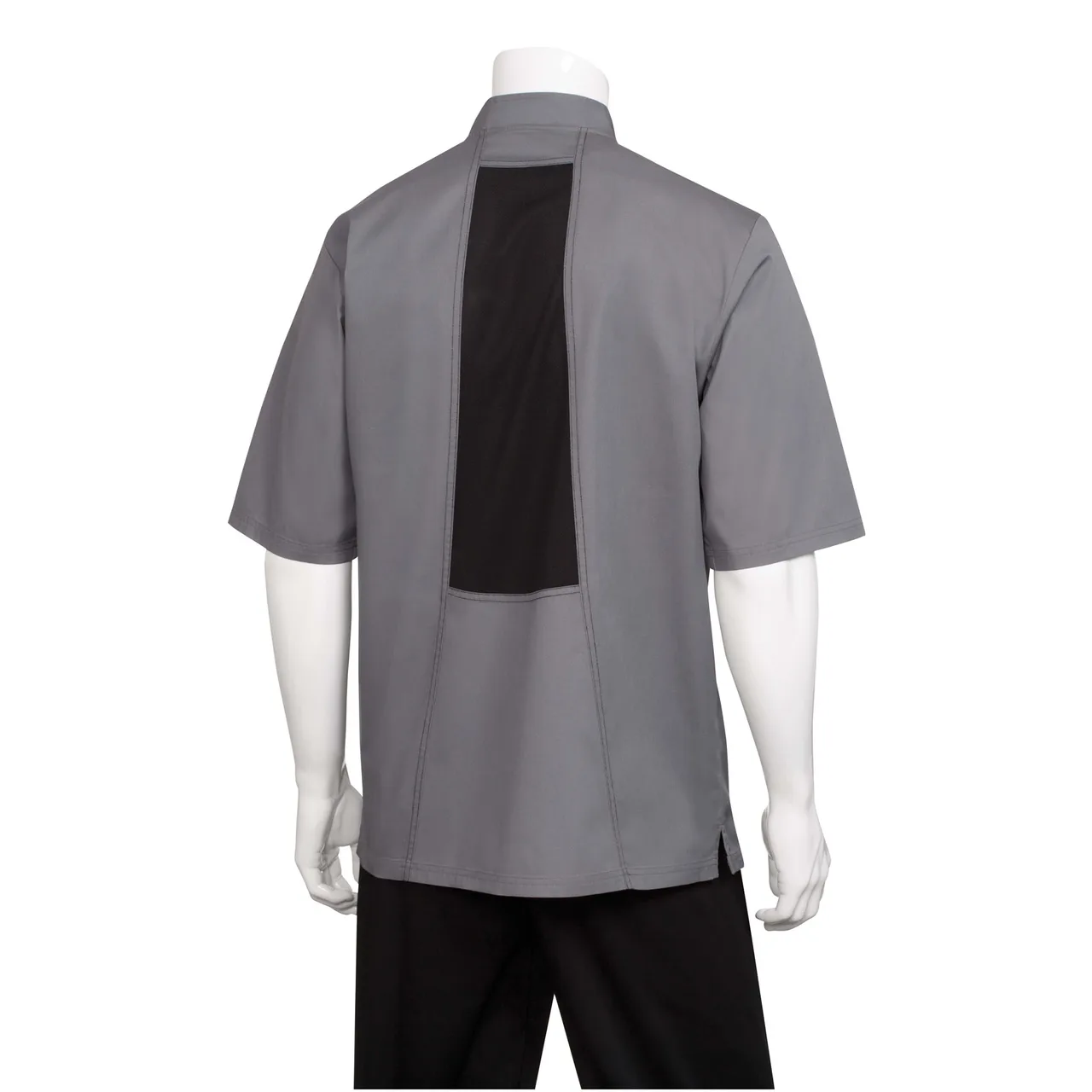 Chef Works VSSS-GBC-2XL Valais Chef Coat, Short Sleeve, Cool Vent™ Back, Gray 2XL, 65/35 Cotton Twill