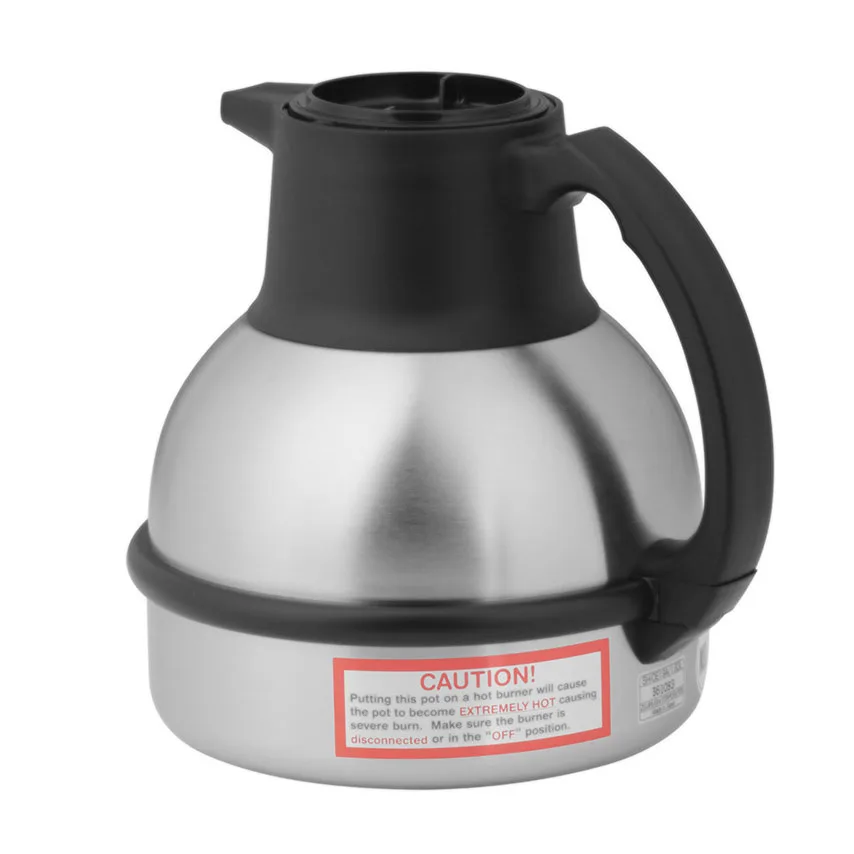 BUNN 36029.0001 Thermal Carafe, 1.9 L (64 Oz) Stainless Steel, Black Brew‑Thru Lid, Vacuum Insulated