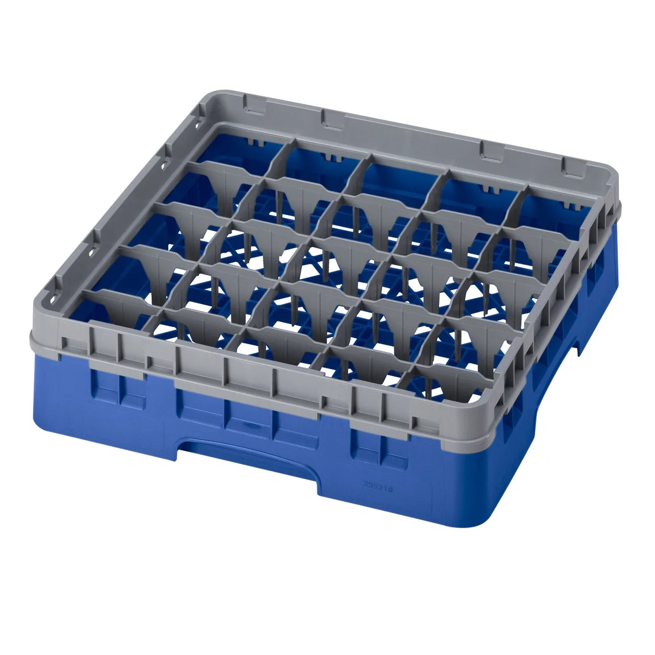 Cambro 25S318168 Camrack Glass Rack, Blue, Full Size, 19-3/4 x 19-3/4, 25 Compartments, 3-7/16 Max Dia, HACCP
