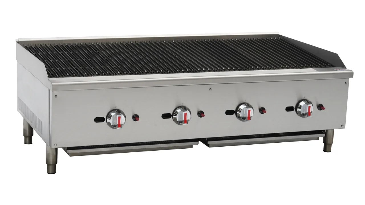 Serv-Ware SCBS-48-LP Floor Model Gas Griddle / Charbroiler