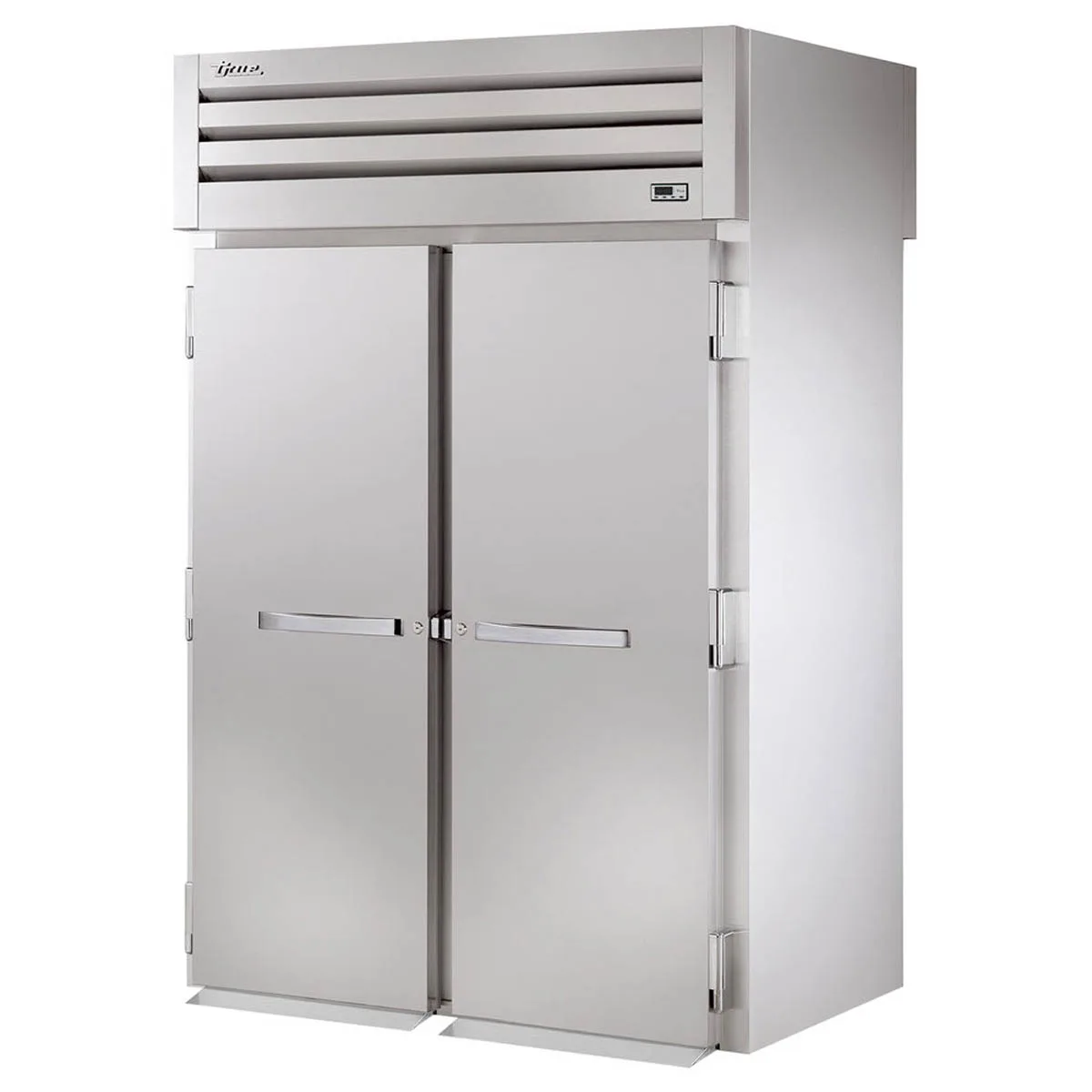True STA2RRT-2S-2S-HC 68" 2-Section Roll-Thru Refrigerator w/ Front 2 Solid & Rear 2 Solid Door, Aluminum Interior-Stainless Floor