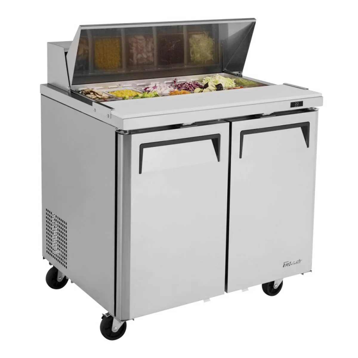 Turbo Air MST-36-N6 36" Two Section Sandwich / Salad Prep Table w/ 2 Doors, 10 Pans