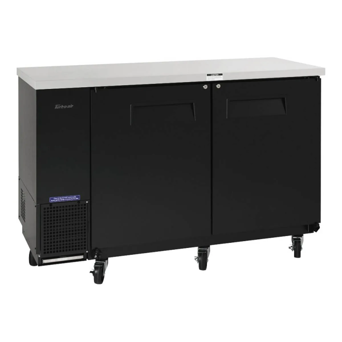Turbo Air TBB-24-60SBD-N6 61" Two Section Back Bar Cooler with Solid Door, 16.46 cu. ft.