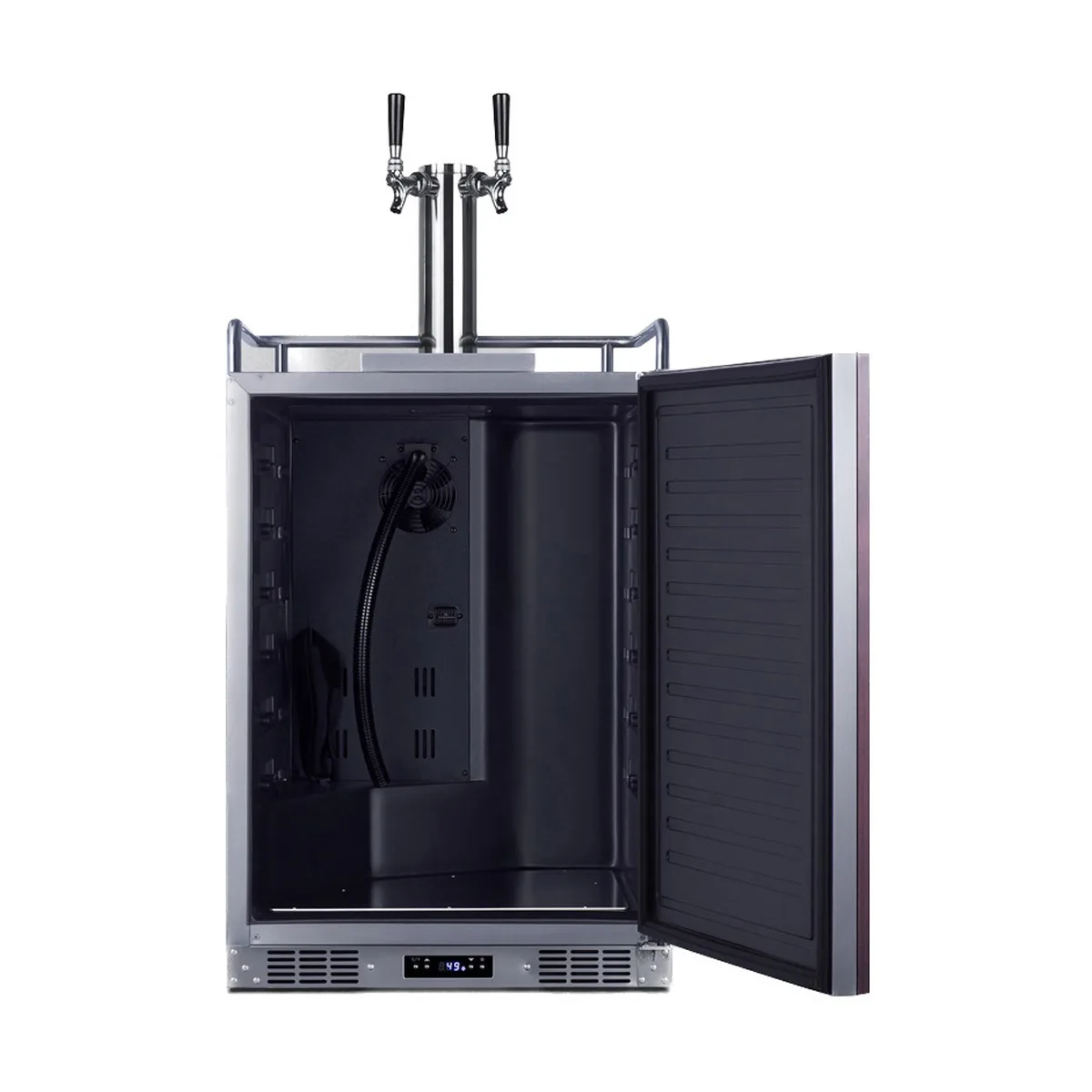 Summit SBC682PNRWKDTWIN 24" Black 5.6 cu ft Wine Kegerator, 2‑Tap Twin Kit, R600a, 115V ETL